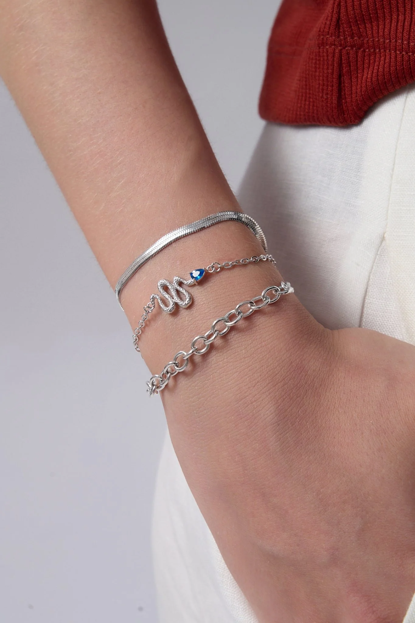 Blue Gem Snake Bracelet - Image 5