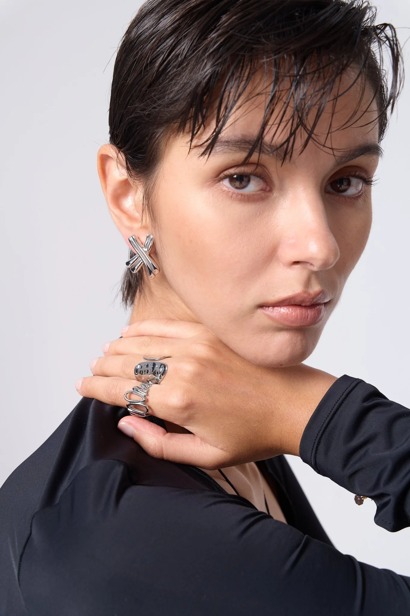 Bold X Earrings - Image 4