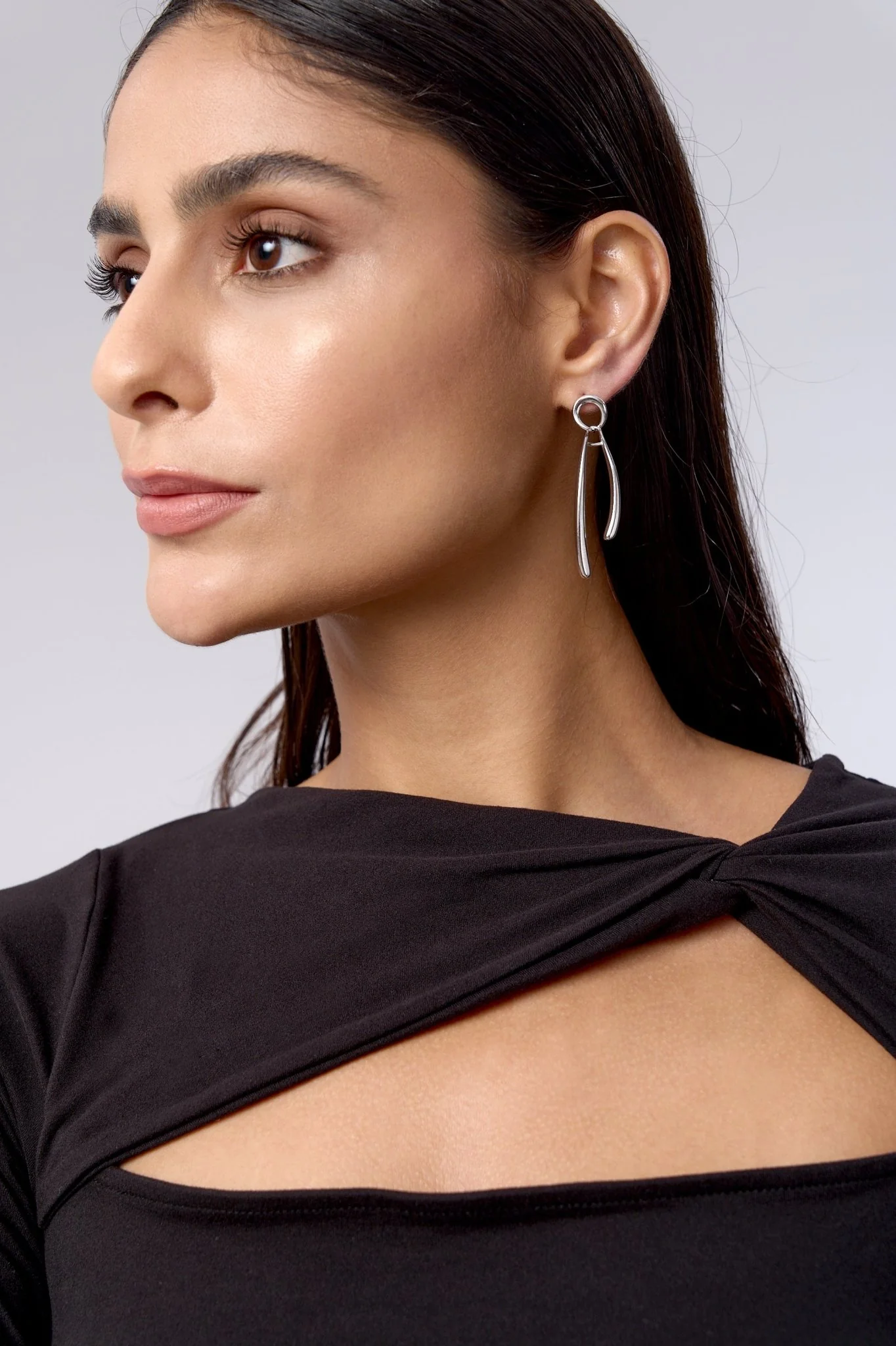 Elara Sculptural Drop Earrings - Image 2