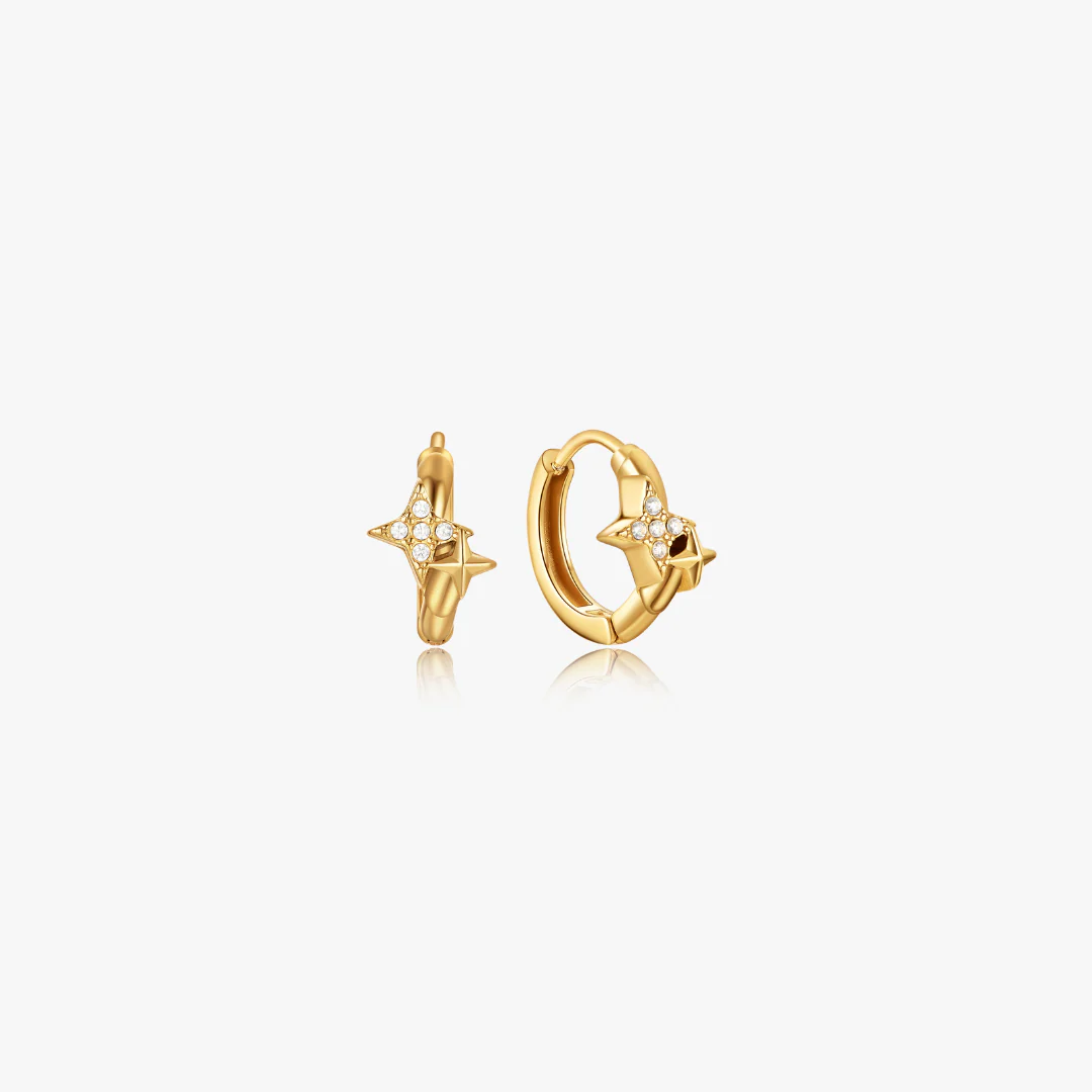 Estelle Double Star Mini Hoops - Image 3