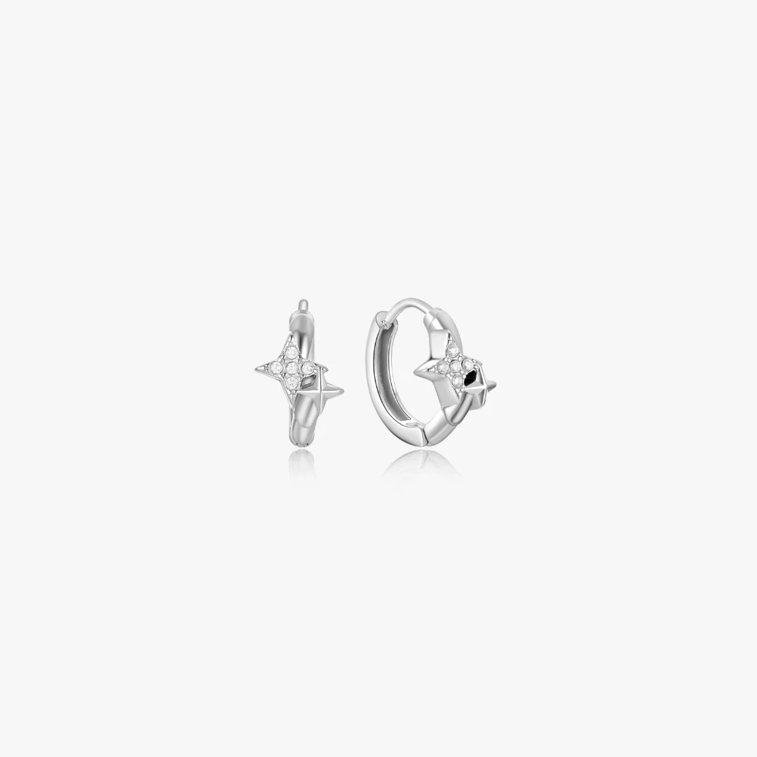 Estelle Double Star Mini Hoops - Image 4