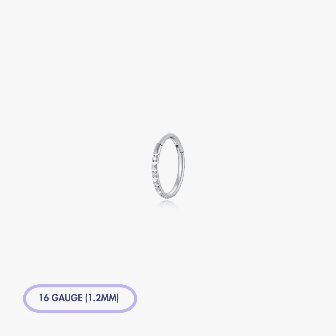 Geometric Gem Titanium Clicker Hoop (Single) - Image 3