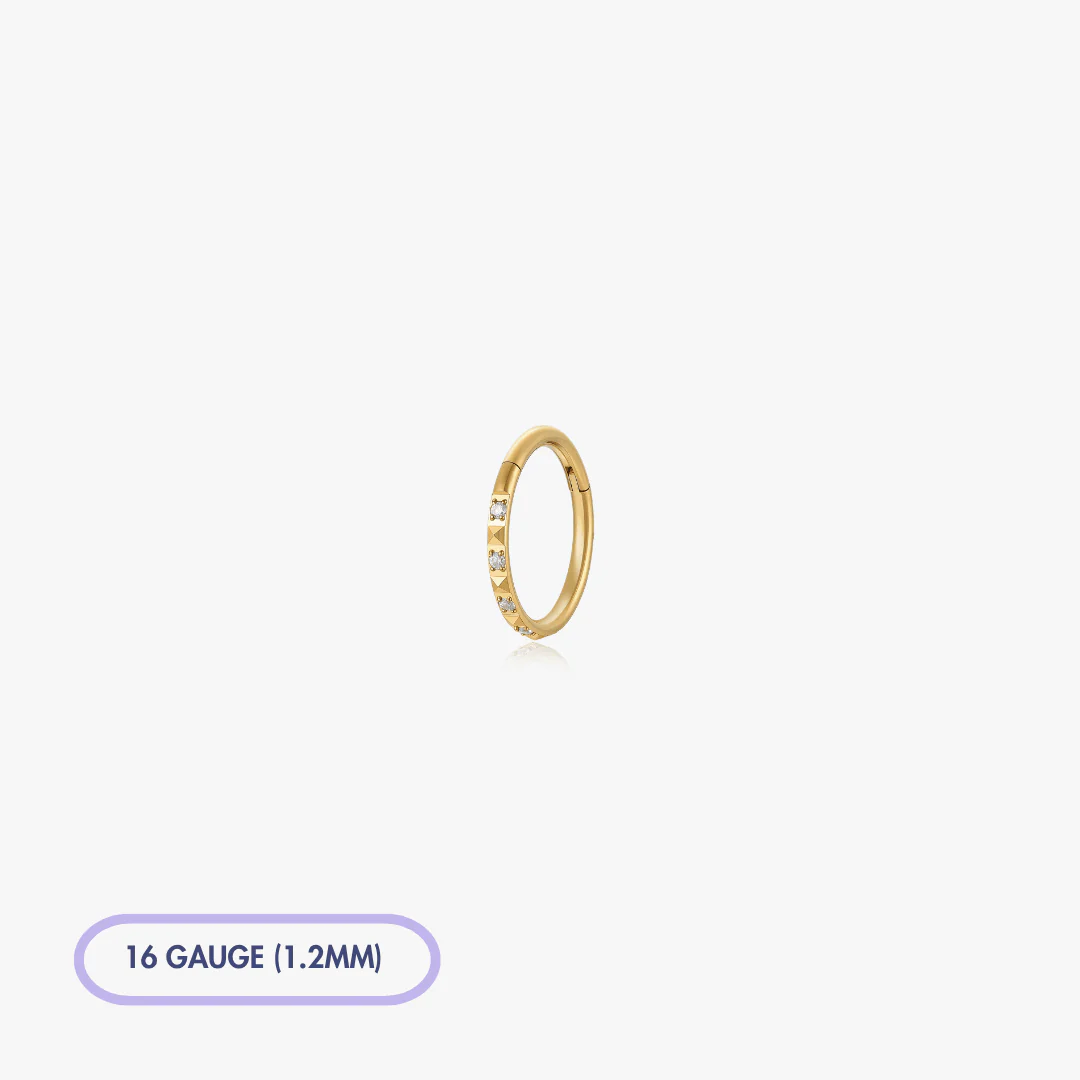 Geometric Gem Titanium Clicker Hoop (Single) - Image 4