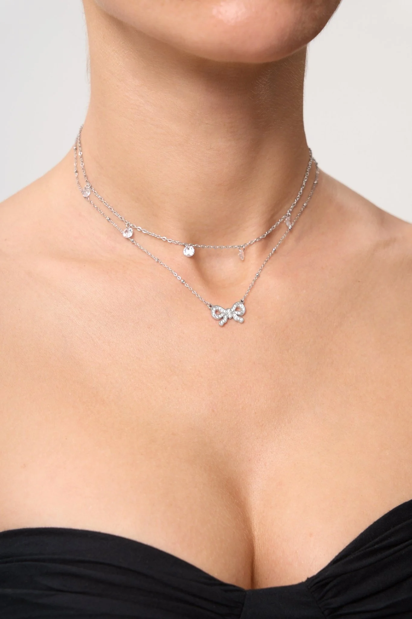 Pave Bow Necklace - Image 2