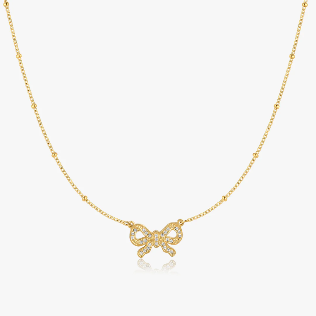 Pave Bow Necklace - Image 3