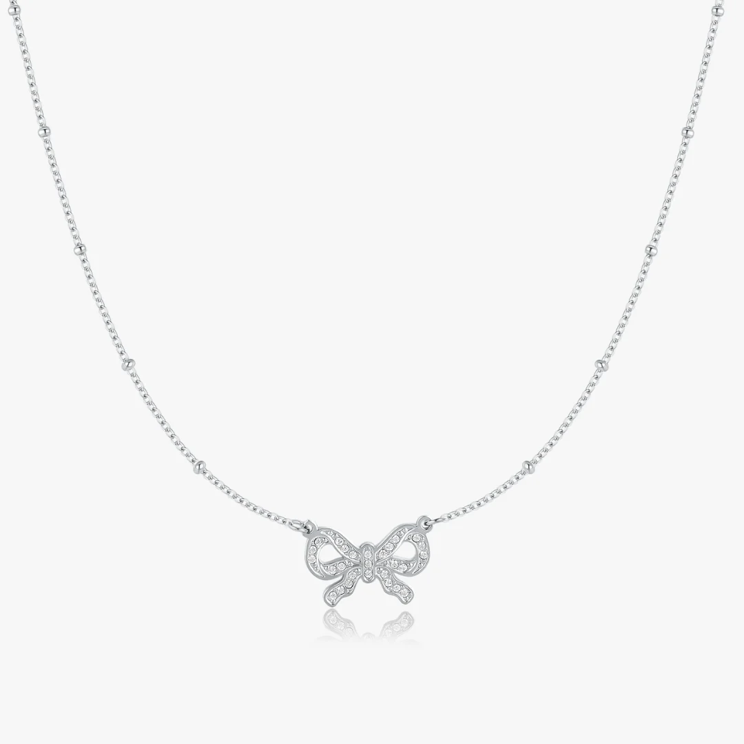 Pave Bow Necklace - Image 4
