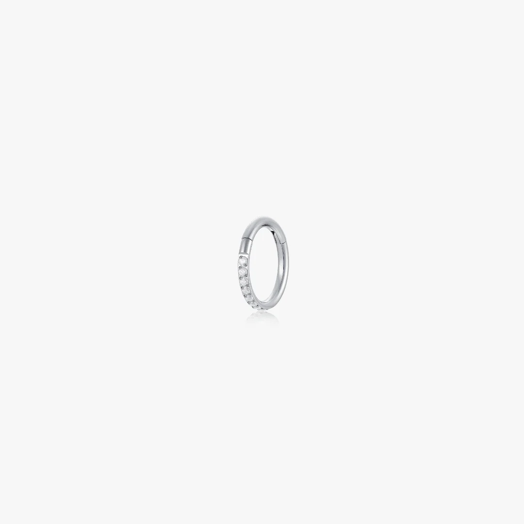 Pave Front Gem Titanium Clicker Hoop (Single) - Image 4