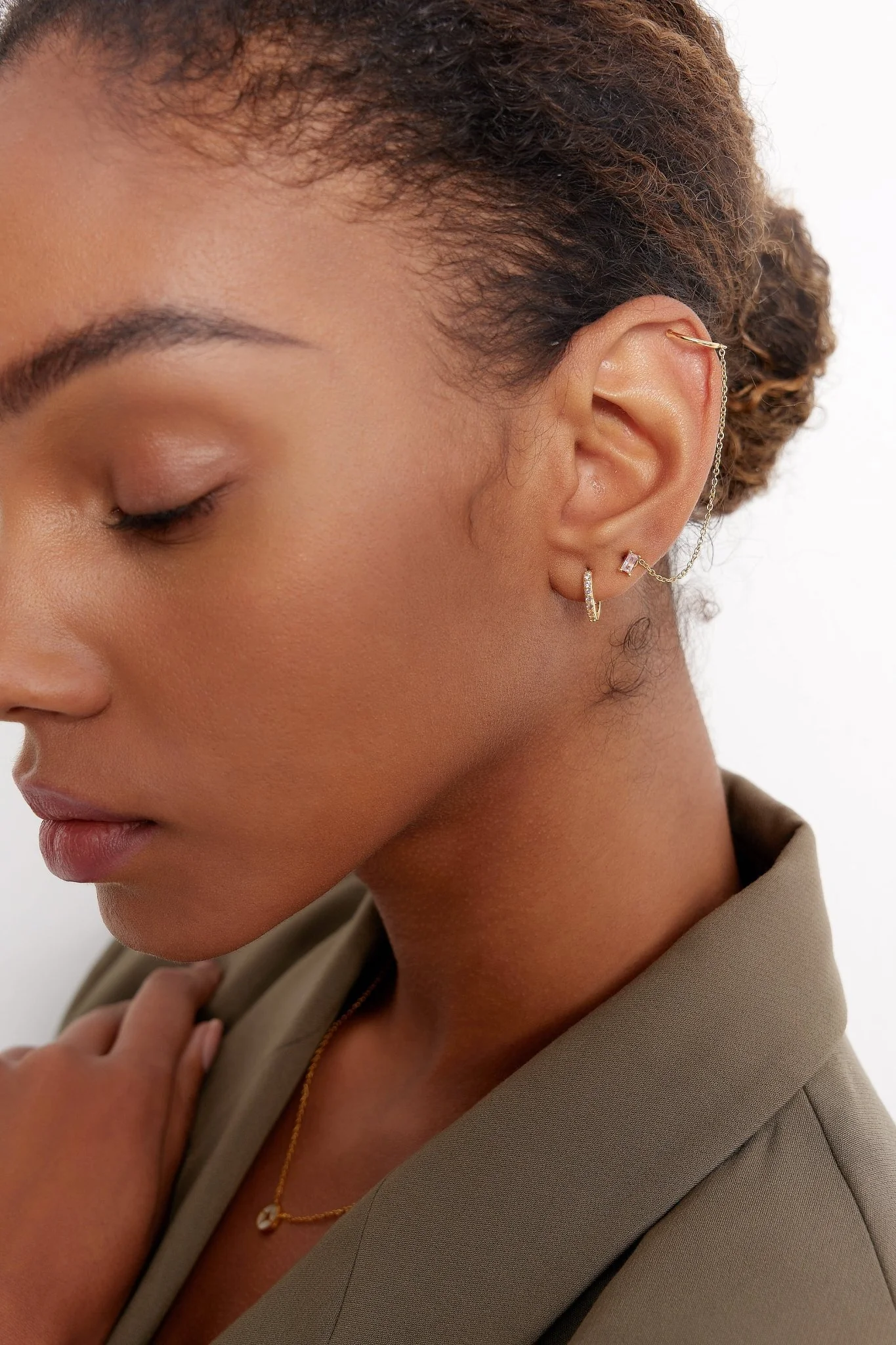 Rectangle Studs in Gold - Image 4