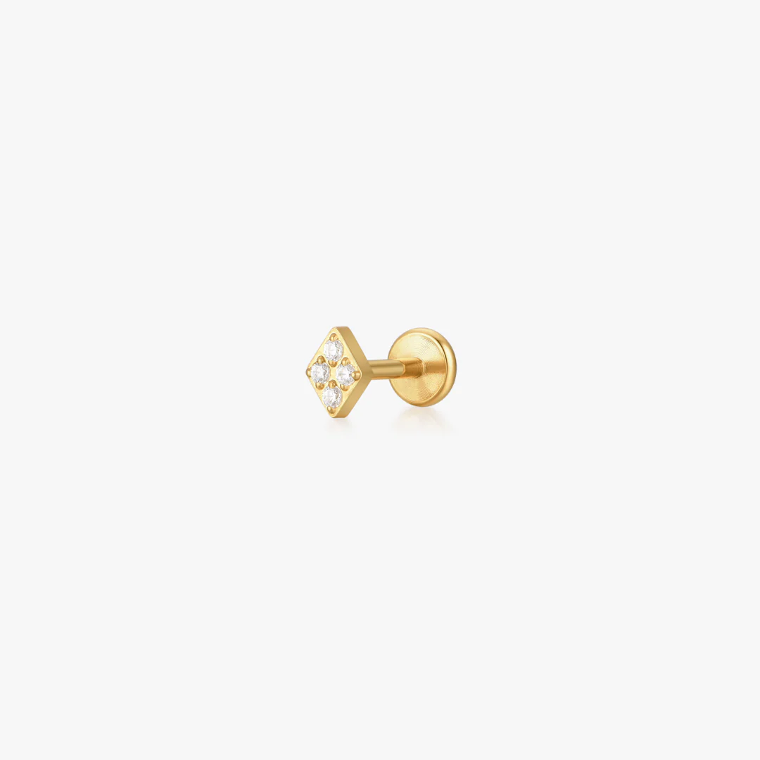 Rhombus Titanium Flat Back Stud (Single) - Image 4