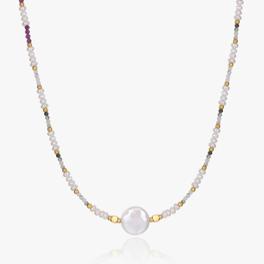 Solis Button Pearl Necklace - Image 6