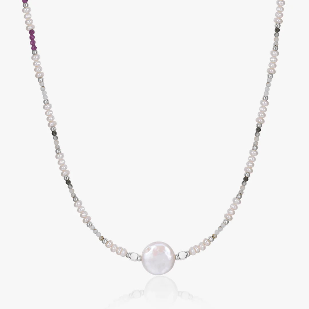 Solis Button Pearl Necklace - Image 7