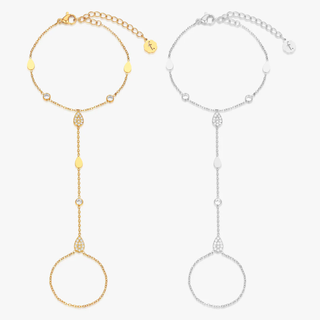 Tear Drop CZ Hand Chain