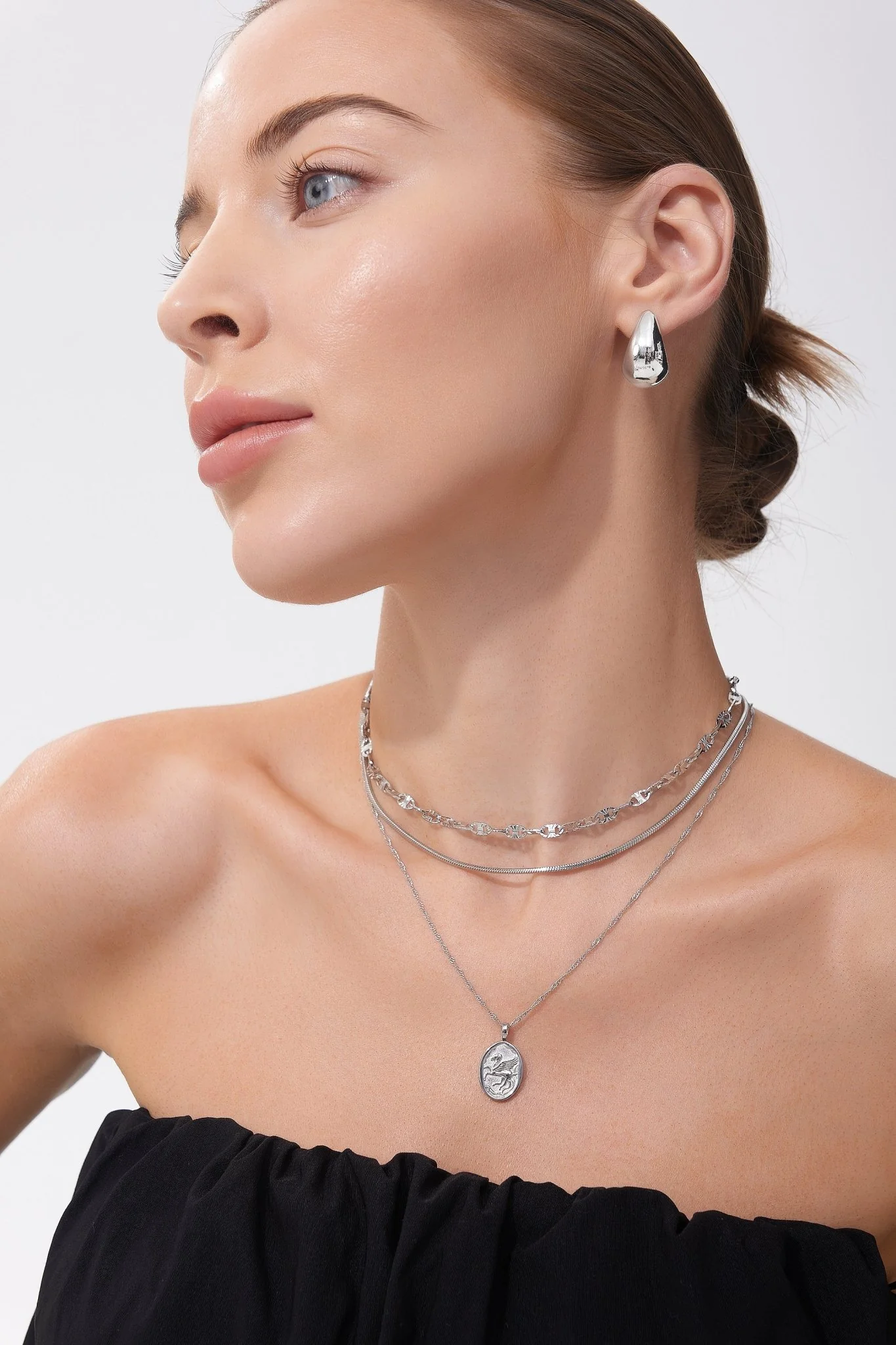 Tear Drop Dome Hoops (Greek Inspired Collection) - Image 3