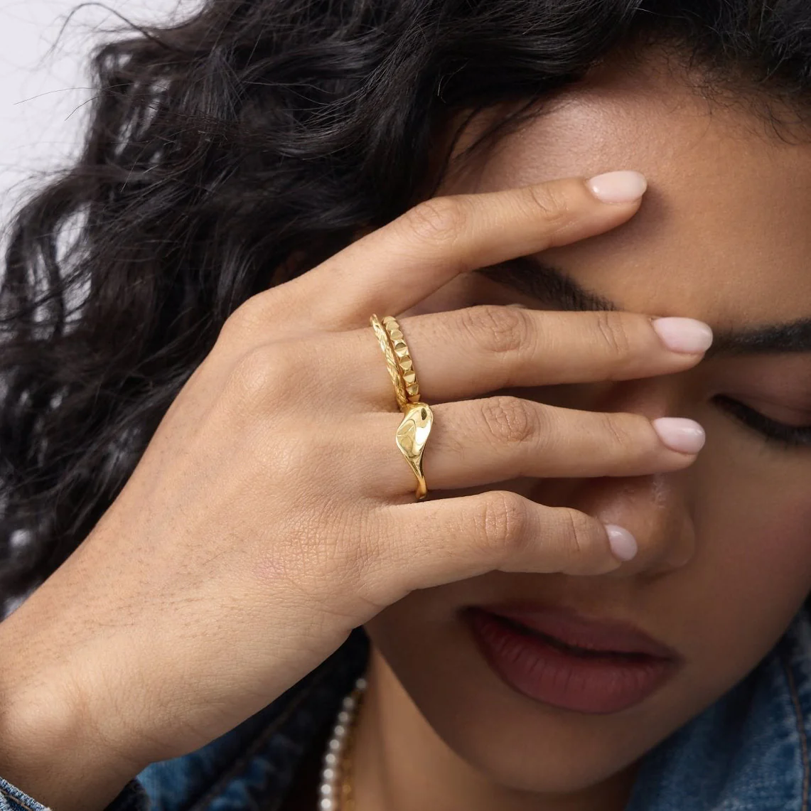 Thin Twisted Textured Ring - Image 3
