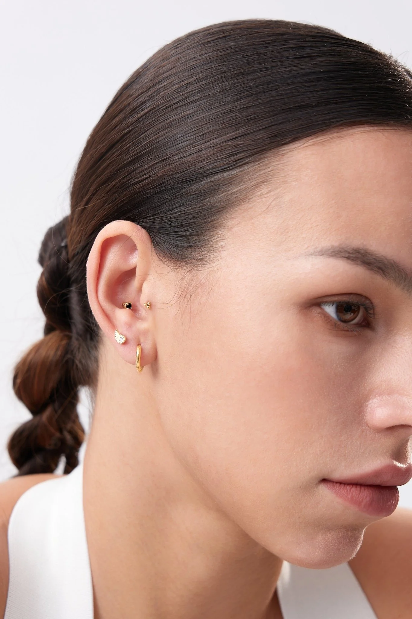 Trio Bead Titanium Flat Back Stud (Single) - Image 2